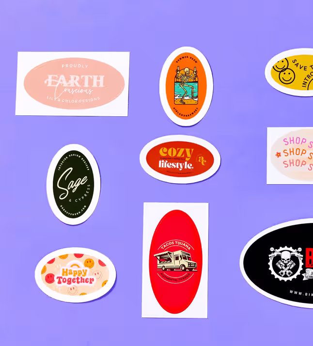 Three colorful fruit-themed badges with encouraging messages.