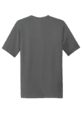 Back view of plain charcoal gray T-shirt