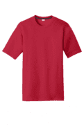 Plain red crew-neck short-sleeve t-shirt