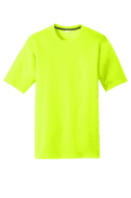 High-visibility neon yellow crewneck t-shirt