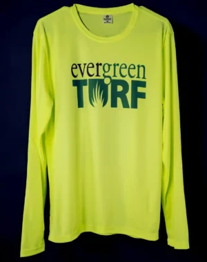 Neon yellow long-sleeve "Evergreen Turf" shirt