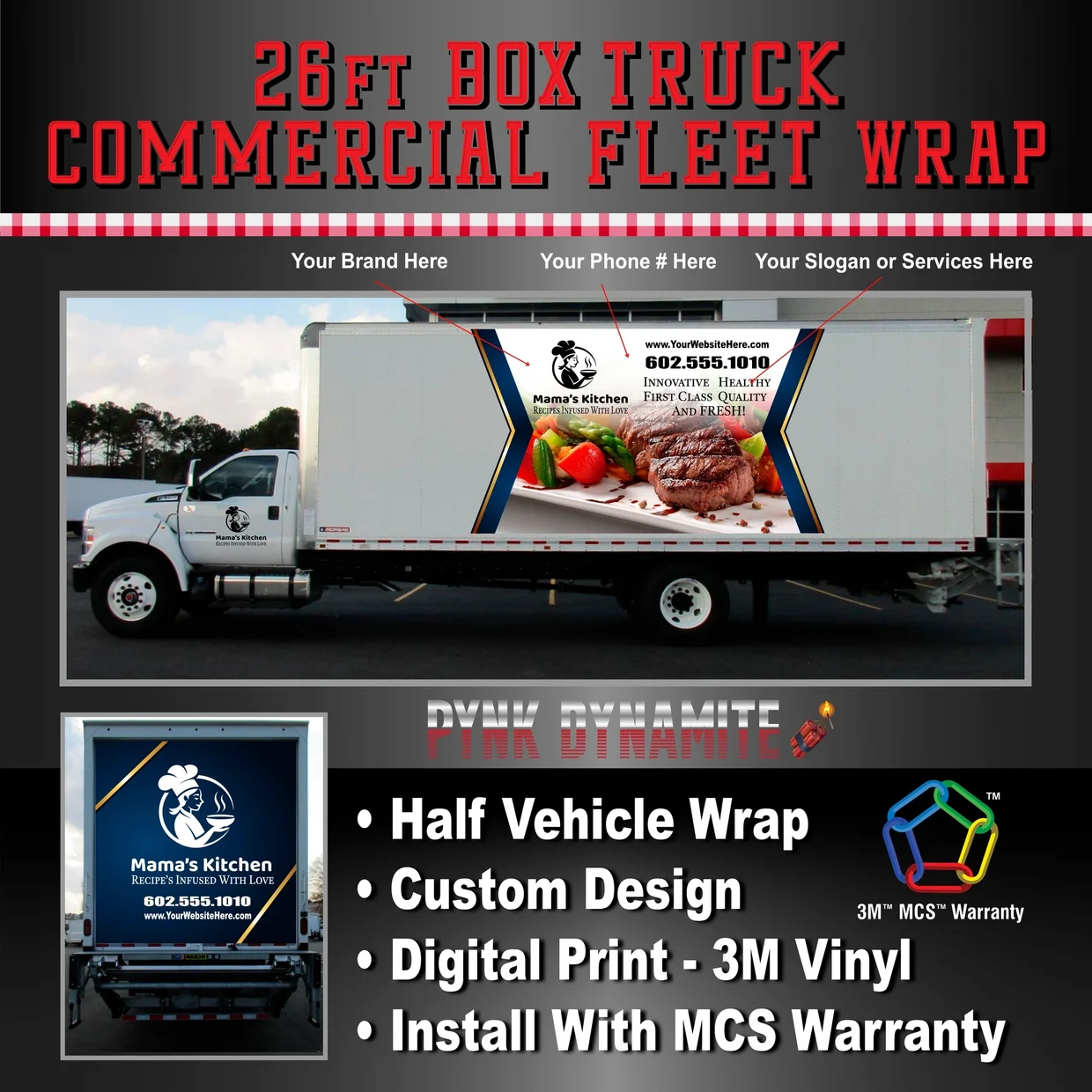 26ft box truck with commercial food wrap
