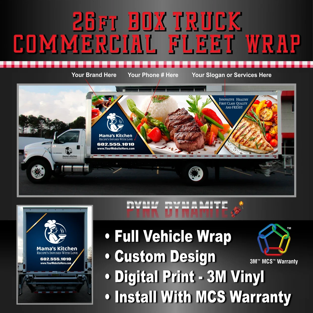 26ft box truck with vibrant food wrap