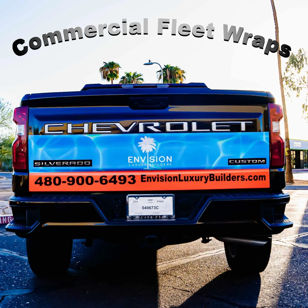 Chevrolet Silverado with blue Envision fleet wrap