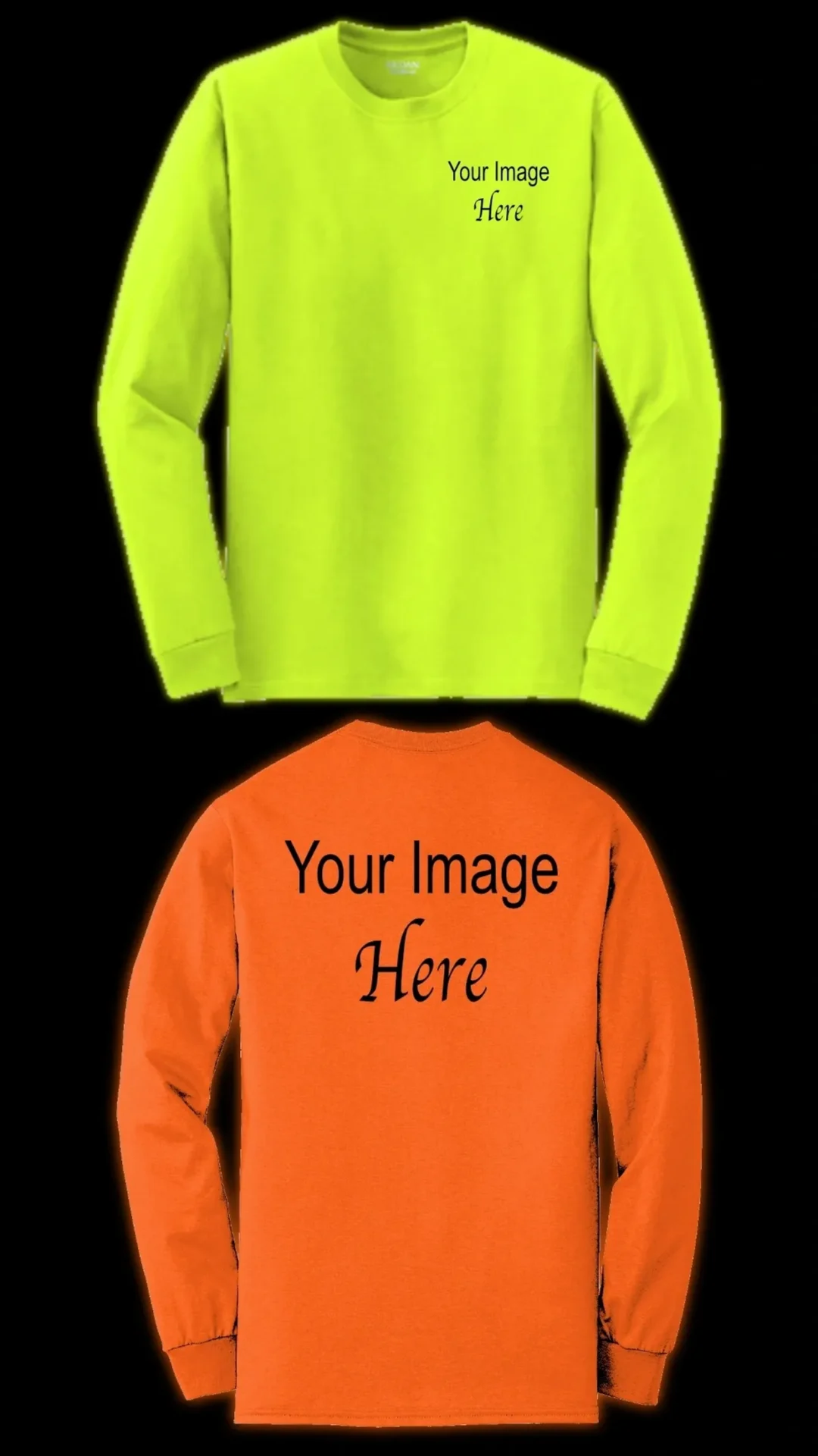 High-visibility customizable long-sleeve shirts High-visibility customizable long-sleeve shirts