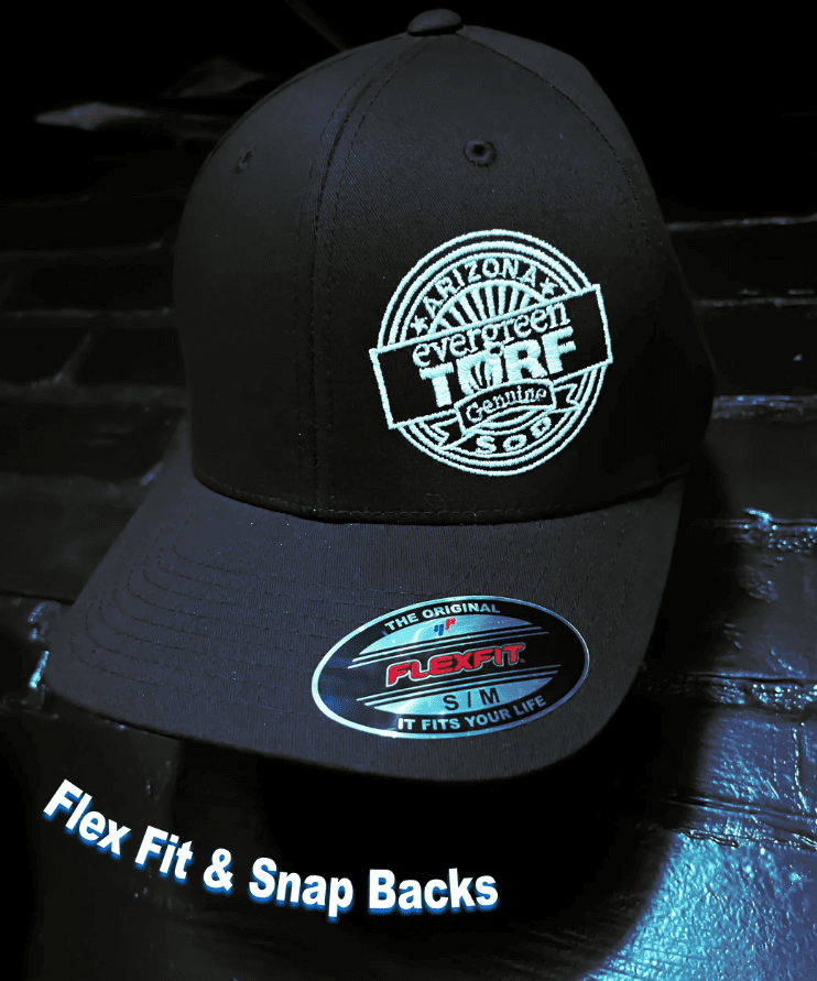 Black Flexfit cap with Evergreen Turf logo