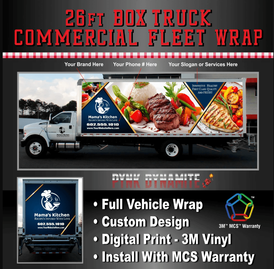 26ft box truck advertising Mama's Kitchen